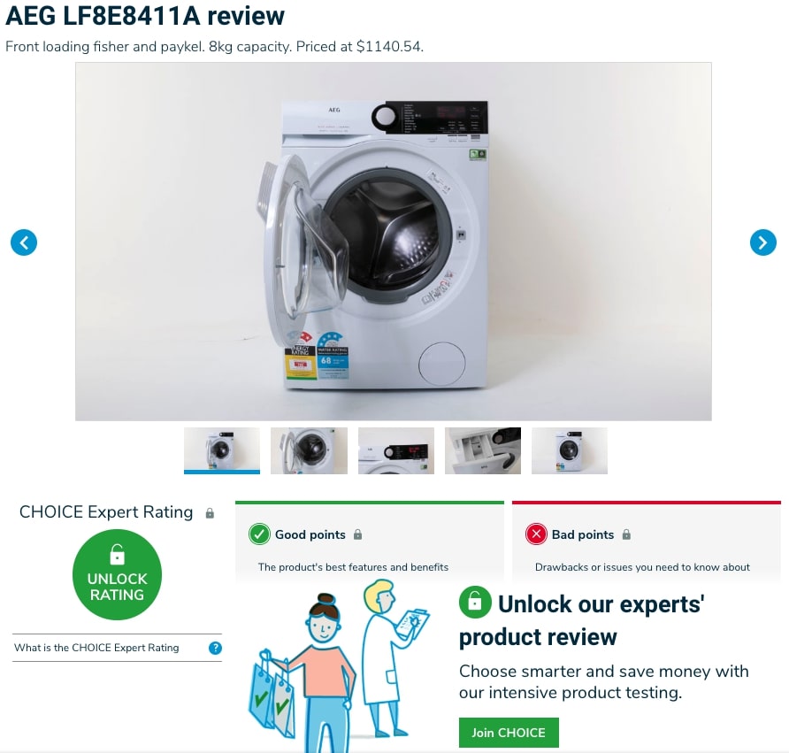 Choice review of an AEG washing machine