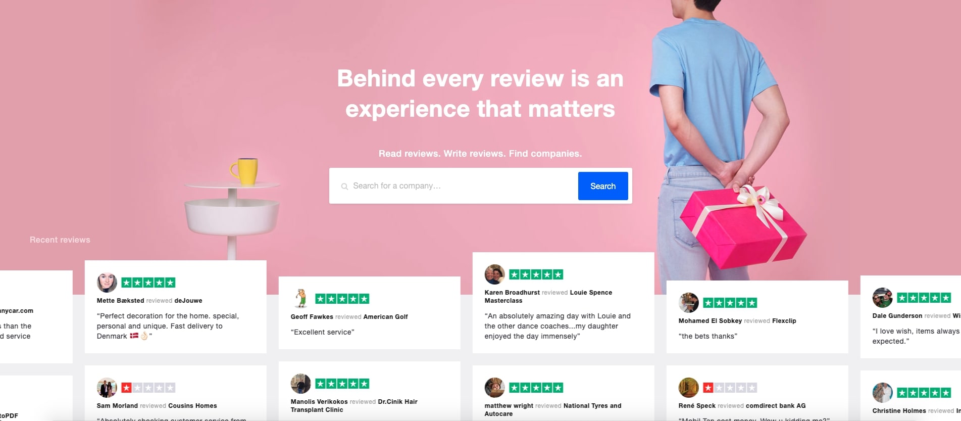 Trustpilot homepage